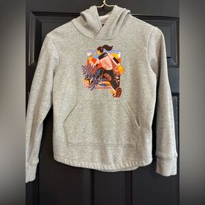 The North Face Gray Kids Hoodie with Colorful Graphic